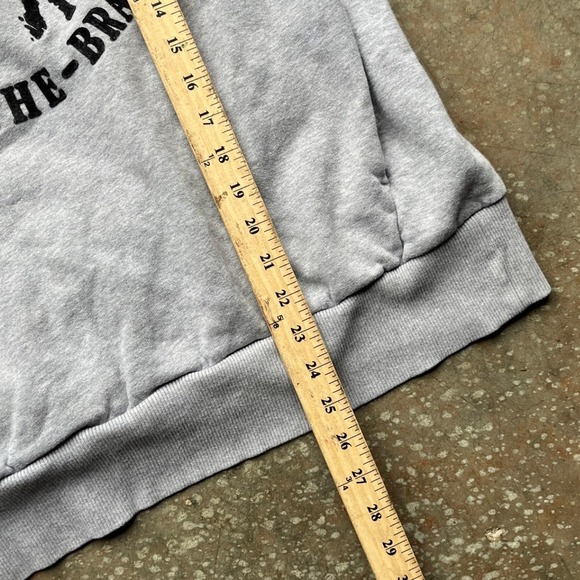 Vintage Diesel Only The Brave Mohawk Graphic Hoodie Mens Large Grey Sweatshirt - Picture 9 of 12